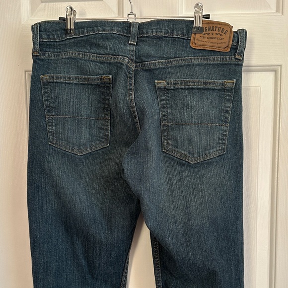 Signature by Levi Strauss Men's Straight Jeans - Dark Blue - 34/32 - Picture 5 of 9